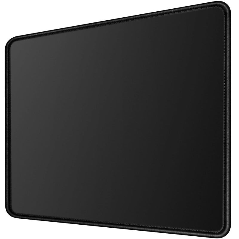 TONOS Black Mouse Pad 11 x 8.7 x 0.1 in. Basic Big Mouse Pad with Stitched Edges and Non-Slip Rubber Base  Premium-Textured Mouse Pad for Laptop  Computer & PC  Gaming & Working  Waterproof Mousepad - Image 1